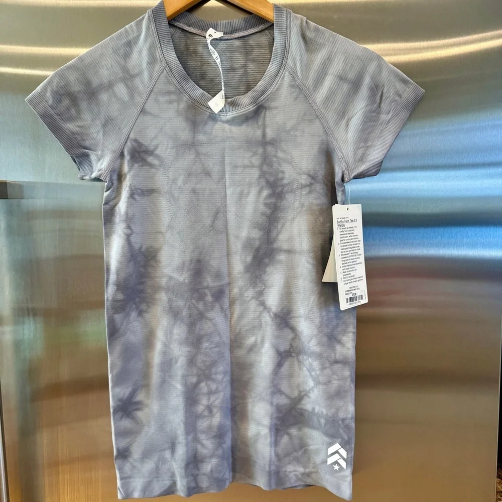 NWT Lululemon Swiftly Tech Short Sleeve Shirt 2.0 Marble Dye Rhino Grey Athletic